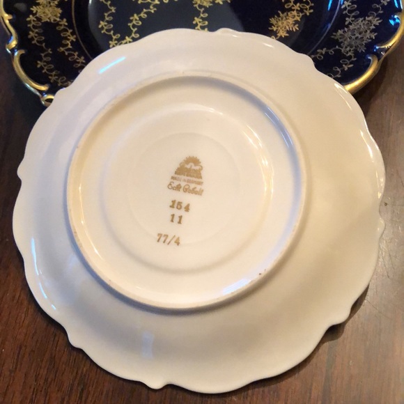 🇩🇪Lindner Kueps Echt Cobalt Fine China set: Cup, saucer, dessert plate - Picture 7 of 13